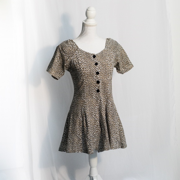 Energie Pants - Vintage 80s Energie Leopard Print Romper